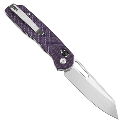 TENABLE KNIVES Shard Stonewashed 14C28N 0.14&quot; / 3.5mm Purple G10 with Diamond Pattern T1006V5 - KNIFESTOCK