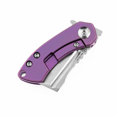 Kansept Mini Korvid Stonewashed CPM-S35VN Purple Anodized Titanium K3030A4 - KNIFESTOCK