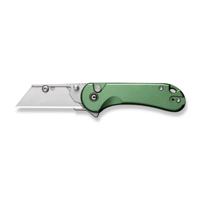 CIVIVI Elementum Utility Green Aluminum Handle Stonewashed S/S Blade Holder Plain - KNIFESTOCK