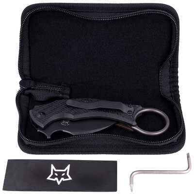 Fox Knives FOX/BASTINELLI BLACKBIRD COUTEAU PLIANT ACIER INOXYDABLE ELMAX PVD LAME, CADRE TITANE VER - KNIFESTOCK