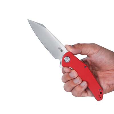 KUBEY Flash Liner Lock Flipper Folding Knife Red G10 Handle KU158D - KNIFESTOCK