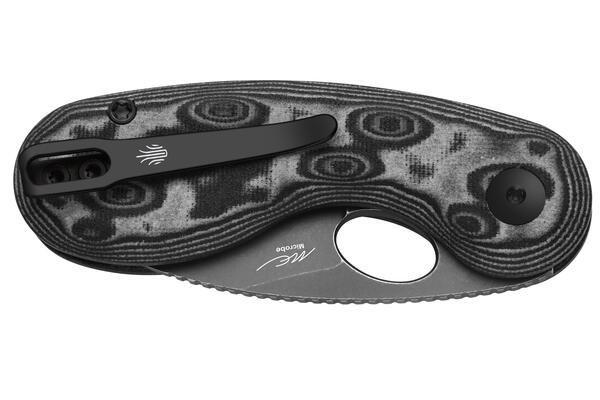 Kizer Microbe 14C28N, Gray Stonewashed, Vortex Micarta V2742A5 - KNIFESTOCK