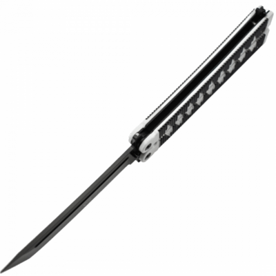 Maxknives P46B Couteau papillon lame acier 3CR13 manche aluminium blanc et noir - KNIFESTOCK