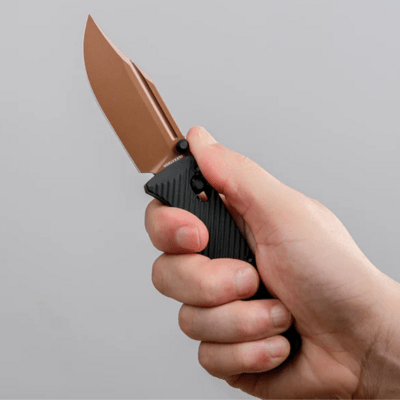 Vosteed Vombat M390 Copper Dune Aluminum Black A4106 - KNIFESTOCK