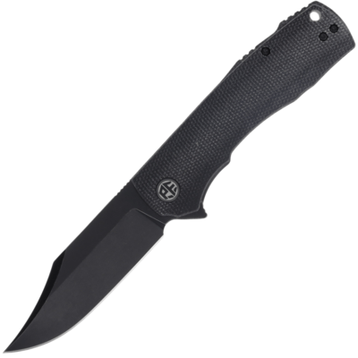 Petrified Fish PFP03 Victor Black Stonewash K110 Black Micarta PFP03DMW - KNIFESTOCK