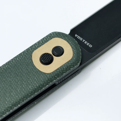 Vosteed Corgi 14C28N Black Stonewash Green Micarta CG3SVM1 - KNIFESTOCK