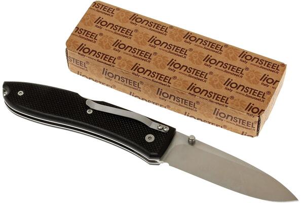 Lionsteel Folding knife with D2 blade, Black G10 with clip 8810 BK - KNIFESTOCK