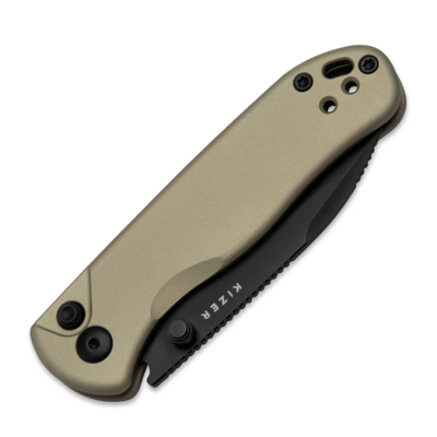 Kizer Drop Bear 2 | Nitro-V | Tan &amp; Aluminum - KNIFESTOCK