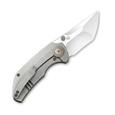 WE Thug Knife Gray Hand Rubbed Titanium Handle Satin Finished CPM-20CV Blade 2103A - KNIFESTOCK