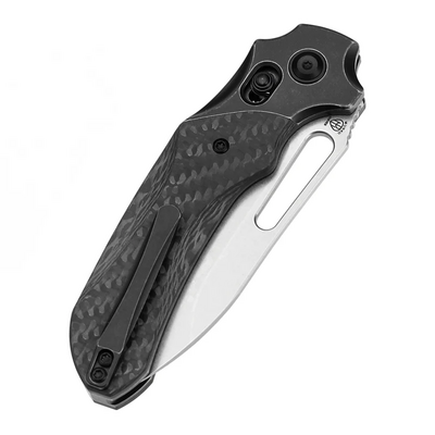 Cuțite Kansept Quasar Stonewashed CPM 20CV Blackwash Titanium, Twill Carbon Fiber - KNIFESTOCK