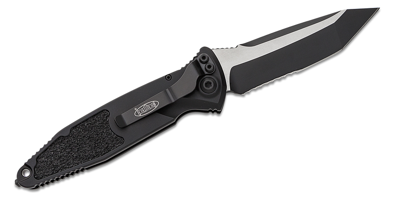 Microtech SOCOM ELITE T/E-AUTO BLACK TACTICAL PARTIAL SERRATED 161A-2T - KNIFESTOCK