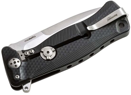 Lionsteel SR FLIPPER BLACK Aluminum knife, RotoBlock, satin finish blade Sleipner SR11A BS - KNIFESTOCK