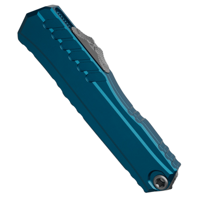 Microtech CYPHER II D/E  STONEWASH PART SERRATE BLUE 1242-11BL - KNIFESTOCK