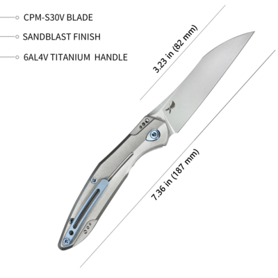 KUBEY Barracuda Couteau Pliant Front Flipper Liner Lock Manche en Titane KU299 - KNIFESTOCK