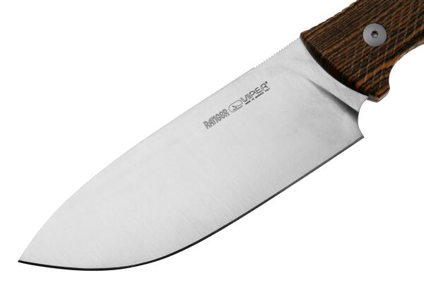 Coltello Viper a lama fissa in acciaio N690 con finitura satinata e codolo seminasco - KNIFESTOCK