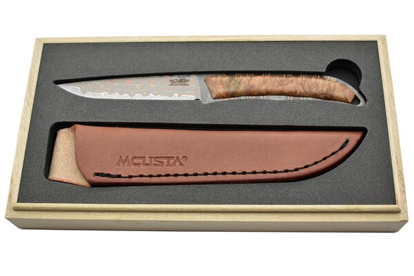 Mcusta MC006DP Fixed knife Mokumé VG10 San Mai blade - Maxknives Collaboration - KNIFESTOCK