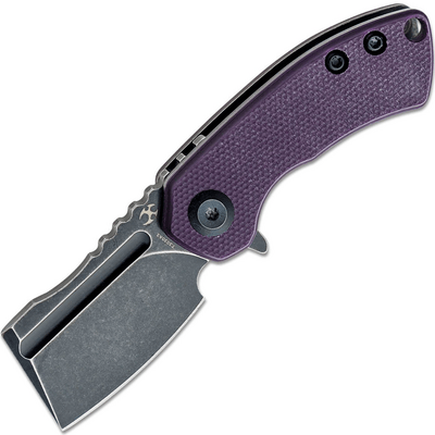 Kansept Mini Korvid Black TiCn Coated Stonewashed 154CM Purple G10 Handle T3030A3 - KNIFESTOCK