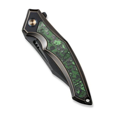 We Knife Orpheus Bronze / Black Titanium Integral Handle With Jungle Wear Fat Carbon Fiber Inlay WE2 - KNIFESTOCK