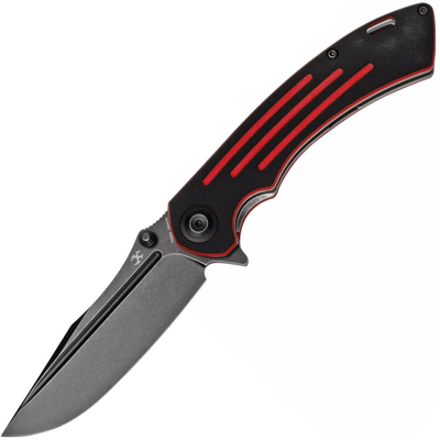 Kansept Pretatout Black TiCn Coated 154CM Black and Red G10 T1032A1 - KNIFESTOCK