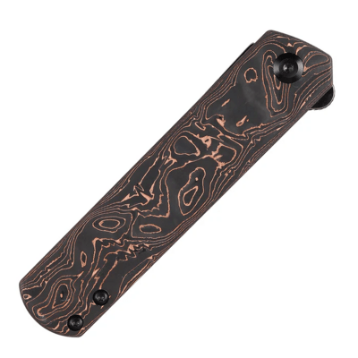 KANSEPT Foosa S35VN Black Stonewashed Copper Carbon Fiber Handles K2020T3 - KNIFESTOCK