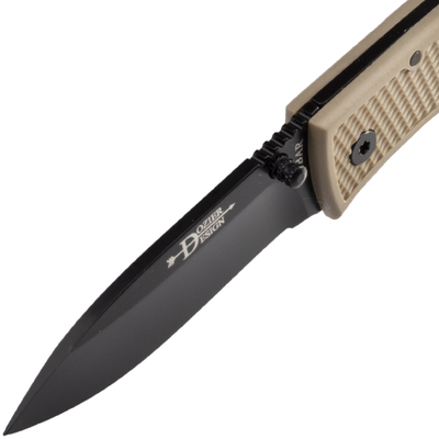 KA-BAR Dozier Foding Hunter Coyote Brown Tan Handle, Black Blade 4062CB - KNIFESTOCK