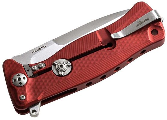 Lionsteel SR FLIPPER RED Aluminum knife, RotoBlock, satin finish blade Sleipner SR11A RS - KNIFESTOCK