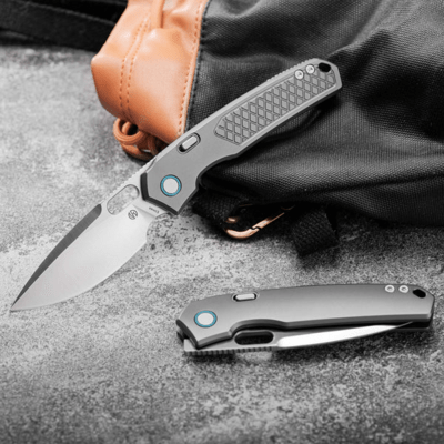 Vosteed Psyop Elmax Satin Gray Titanium A2202 - KNIFESTOCK