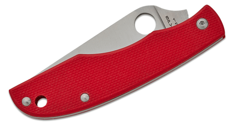 Spyderco GRASSHOPPER RED G-10 PLAINEDGE - KNIFESTOCK