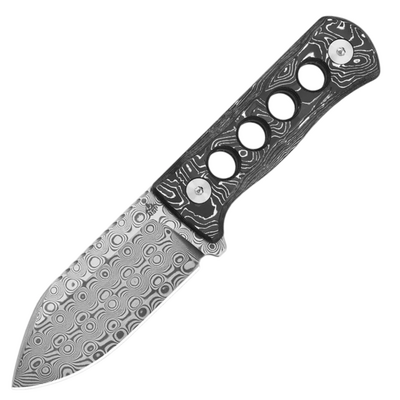 QSP Knife Canary Laminated Damascus, Aluminum Foil CF QS141-E - KNIFESTOCK