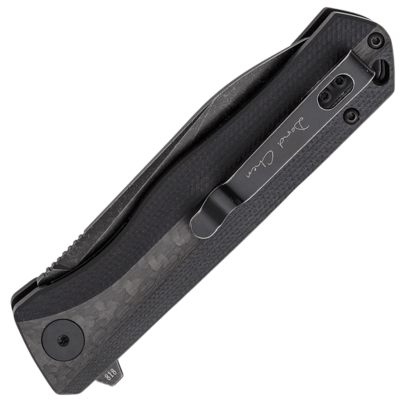 Petrified Fish PF818 Forward Black Stonewashed D2 Carbon Fiber With Black G10 PF818CDW - KNIFESTOCK
