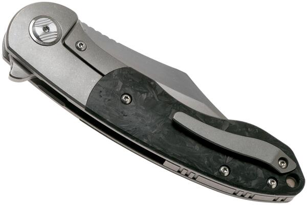 Bestech BOWIETIE M390, Fine Stonewash and Flat Satin, Titanium+Carbon Fiber inlayed, Grey BT1906A - KNIFESTOCK