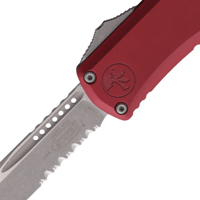 Microtech HERA II MINI S/E APOCALYPTIC PART SERRATE MERLOT 1703M-11APMR - KNIFESTOCK