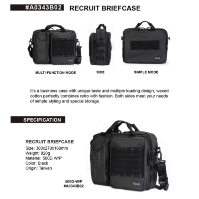 Magforce Recruit Briefcase - 500D W/P Black #A0343B02 - KNIFESTOCK