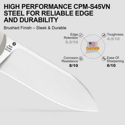 Kizer Tycho S45VN Titanium &amp; Mkuruti Wood - KNIFESTOCK