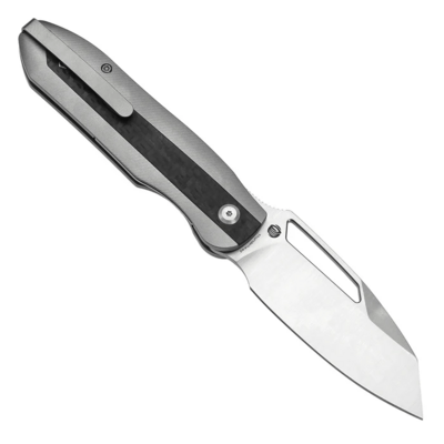Kansept Thunderhead Satin CPM S35VN Beadblasted Titanium with Twill Carbon FIber Inlay - KNIFESTOCK