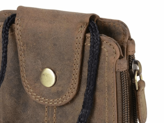GreenBurry Leather belt bag/neck pouch &quot;Vintage&quot; - KNIFESTOCK