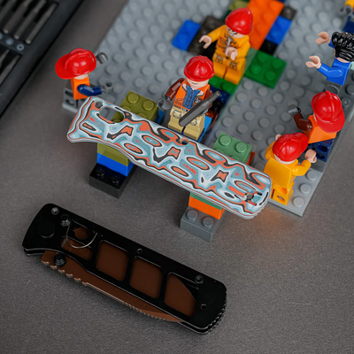 Vosteed Vombat Handle Bamboo Micarta Canyon Current W0109 - KNIFESTOCK