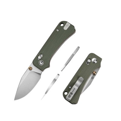 Civivi Baby Banter 2 - TG Milled Green / Red G10 HandleIncludes 1PC Steel Tweezers &amp; Toothpick In T - KNIFESTOCK