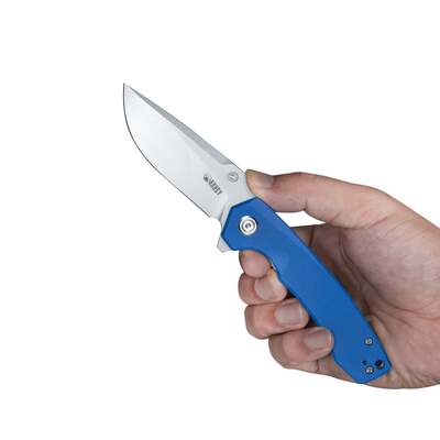 KUBEY Calyce Liner Lock Flipper Folding Knife Blue G10 Handle KU901B - KNIFESTOCK