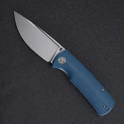 Petrified Fish PFP01Beluga homokfúvott K110 kék micarta PFP01BMP - KNIFESTOCK