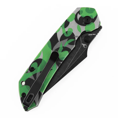 Tenable Fenrir Blackwash D2 Jade G10 with Green Camouflage Pattern B1034H13 - KNIFESTOCK