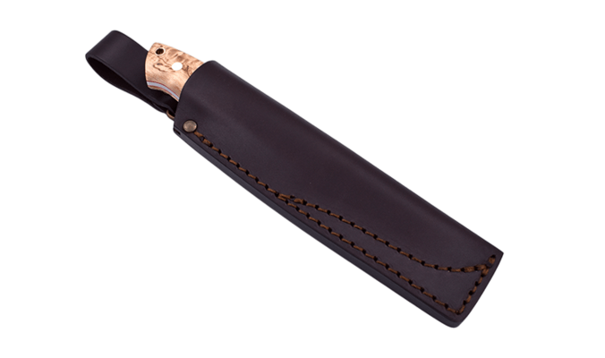 Brisa Trapper 115-curly birch Elmax Scandi Sheath Trapper 115 with firesteel BRS-073-2037-1580-2 - KNIFESTOCK