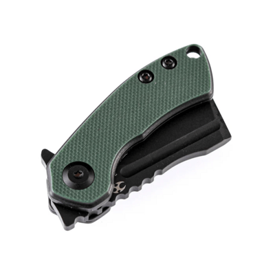 Kansept Korvid Mini Black TiCn Coated 154CM Green and Black G10 Handle T3030A1 - KNIFESTOCK