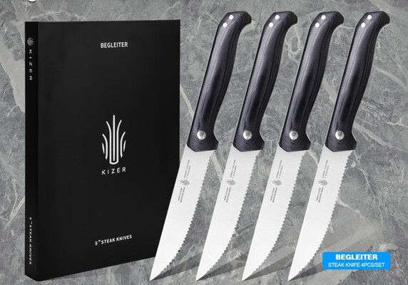 KIZER Steak knives Begleiter 4pcs. BE0505G1 - KNIFESTOCK
