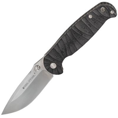 Real Steel H6 canelat negru, satin 7785 - KNIFESTOCK