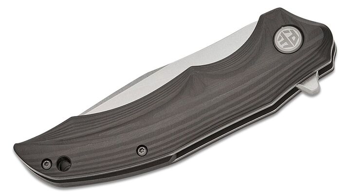 Petrified Fish PFP10 Hairtail Stonewashed K110 Carbon Fiber PFP10CW - KNIFESTOCK