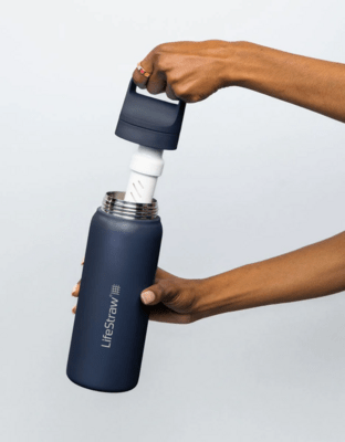 LifeStraw Go 2.0 Stainless Steel Water Filter Bottle 1L Icelandic Blue  LGV41SBLWW - KNIFESTOCK