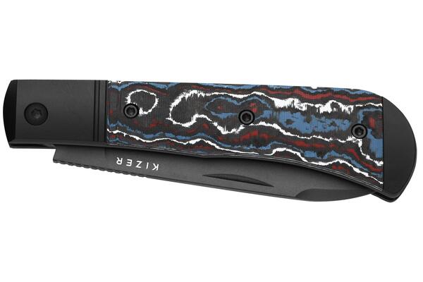 Kizer Trestle D S90V, Matt DLC Ultra, Aluminum &amp; Fat Carbon Ki3760A1 - KNIFESTOCK