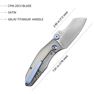 KUBEY Monsterdog Couteau Pliant Frame Lock Double Thumb Studs Manche en Titane KU285A - KNIFESTOCK