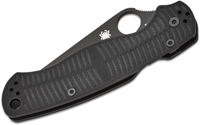 Spyderco Para Military 2 Salt Black G-10 CPM MagnaCut Black Blade Reveal 14 C81GMCBKP2 - KNIFESTOCK